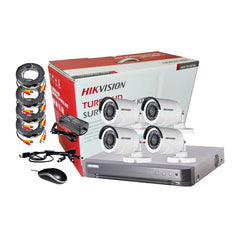 KIT DVR 4CH 4BULLET 1080P IR+ FUENTE + CABLE IP66 HIKVISION