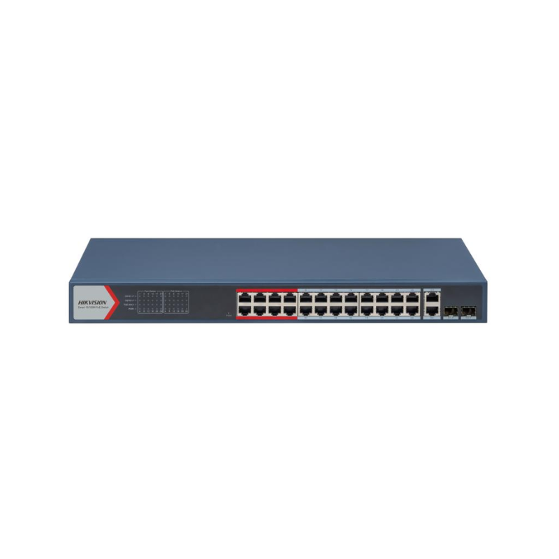 SWITCH POE 24B+2G 370W HASTA 250M DS-3E1326P-EI HIKVISION