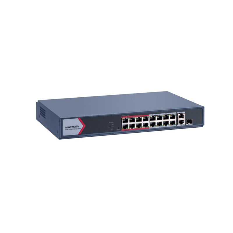 SWITCH POE 16 PUERTOS FAST ETHERNET DS-3E1318P-EI/M HIKVISION