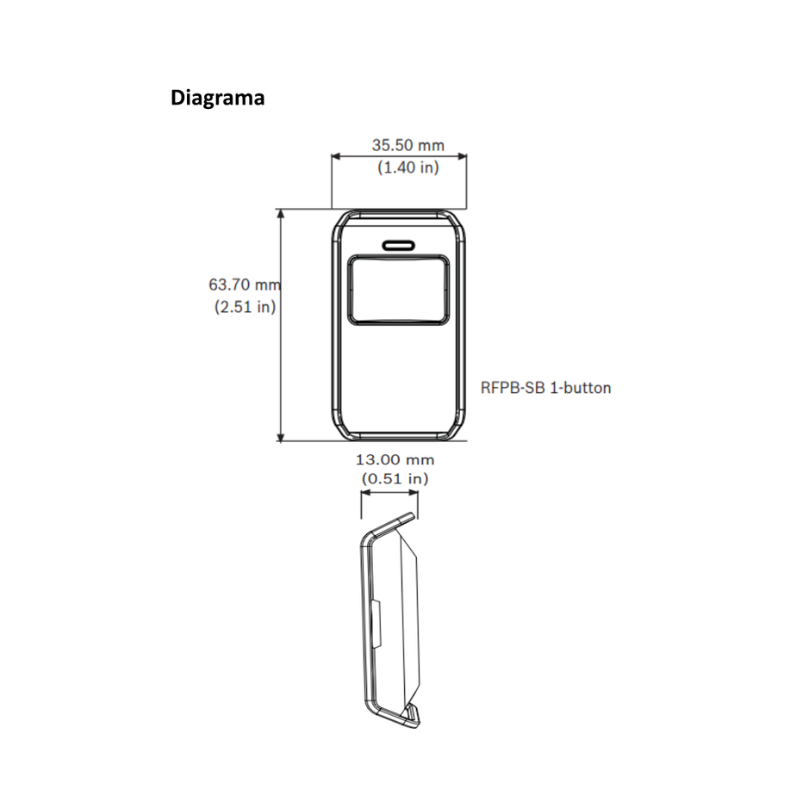 PULSADOR DE PANICO 1 BOTON RADION RFPB-SB BOSCH
