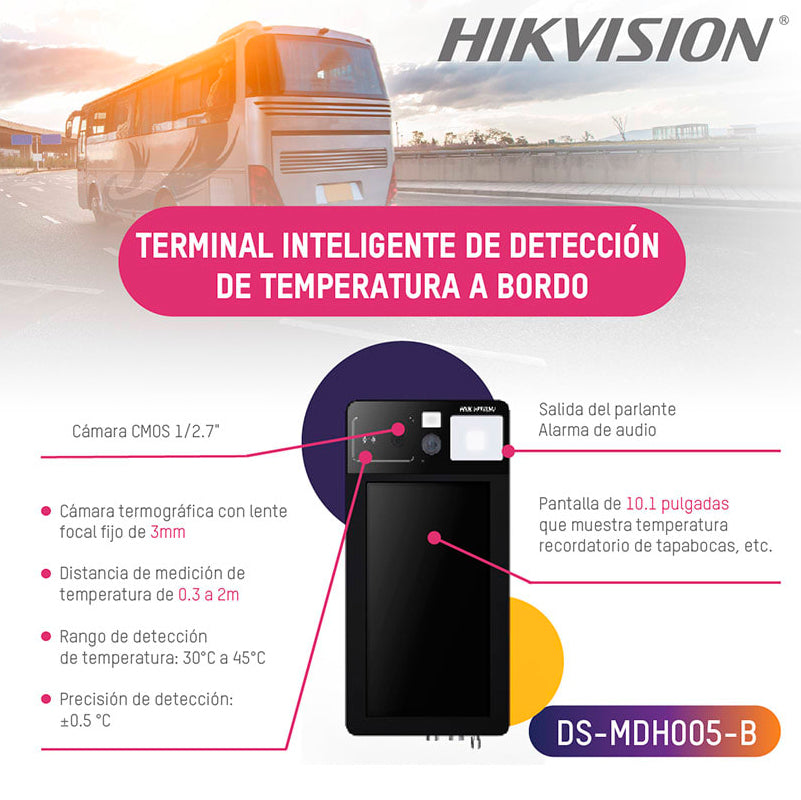 TERMINAL FACIAL Y TEMPERATURA MOVILMDH005-B/32GB HIKVISION