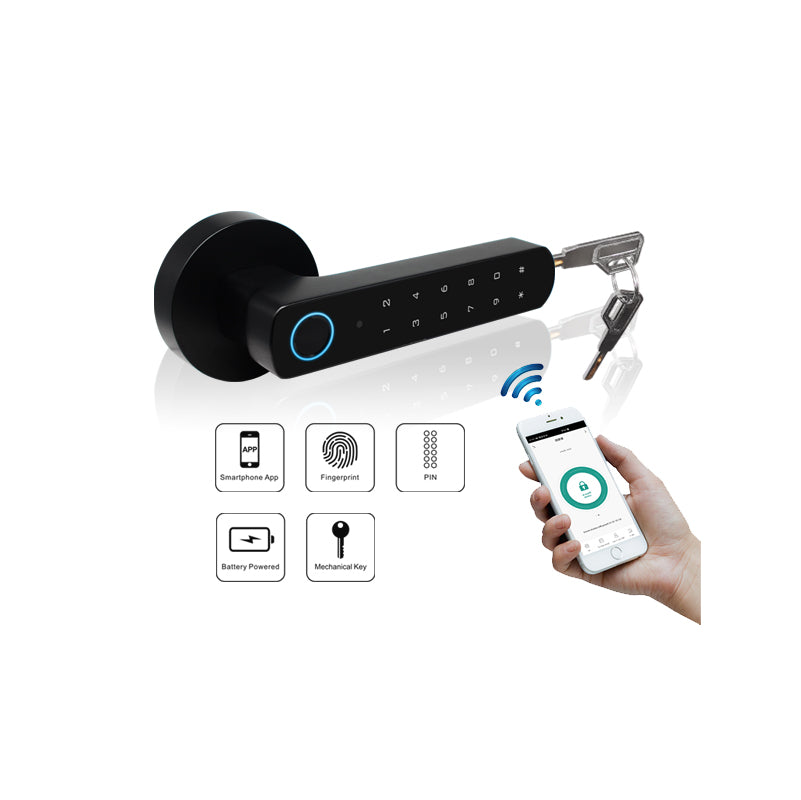 CERRADURA BLUETOOTH BIOM/PIN D100-BT BLACK SECUKEY